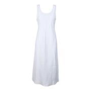 Linnen Blend Jurk voor Vrouwen Max Mara Studio , White , Dames