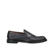 Herens loafer van geweven leer | blauw Doucal's , Blue , Heren