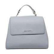 Blauwe Leren Handtas Sveva Soft Orciani , Blue , Dames