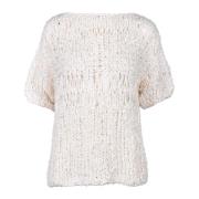 Zijden Gebreide Trui Wild Cashmere , White , Dames