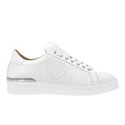 Witte leren sneaker met hexagon print Philipp Plein , White , Heren