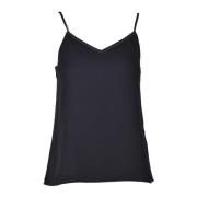 Zijden Blend Mouwloze Top Fabiana Filippi , Black , Dames