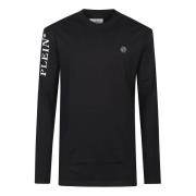 Casual Katoenen Longsleeve T-shirt Philipp Plein , Black , Heren