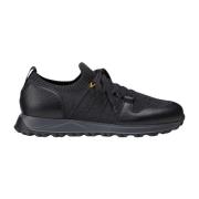 Heren sneaker van stof en leer | zwart Doucal's , Black , Heren