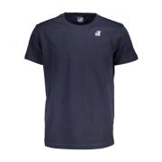 Blauw Logo Print Katoenen T-shirt K-Way , Blue , Heren