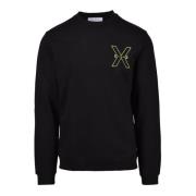 X Sweater van Katoen-Polyester Mix Richmond , Black , Heren