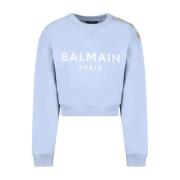 Stijlvolle Sweaters Collectie Balmain , Blue , Dames