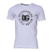 Witte Katoenen Logo Print Crewneck T-shirt Dolce & Gabbana , White , H...