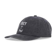 Gebogen klep zwarte katoenen pet Obey , Black , Unisex