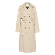 Klassieke Trenchcoat Jas Veergrijs Kaffe , Beige , Dames