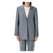 Phantom Grey Future Suiting Blazer Ganni , Gray , Dames