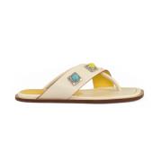 Leren Sandaal Etro , White , Dames