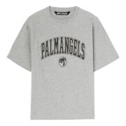 Grijze College Slim Tee Palm Angels , Gray , Heren