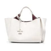 Witte Geperforeerde Tas met Logo Tod's , White , Dames