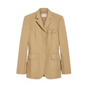 Moderne Gestreepte Blazer Sportmax , Beige , Dames