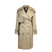 Beige Katoenen Trenchcoat Sportmax , Beige , Dames