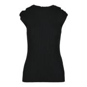 Katoenen Stijlvolle Top Sportmax , Black , Dames