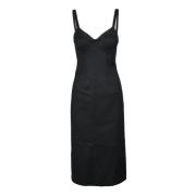 Katoen Elastaan Jurk voor Vrouwen Sportmax , Black , Dames