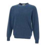 Heren Wol Kasjmier Crew Neck Sweater Filippo De Laurentiis , Blue , He...