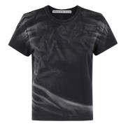 Krimpende Jersey T-shirt Alexander Wang , Black , Dames