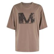 Maxi Jurk met Logo Print MM6 Maison Margiela , Brown , Heren