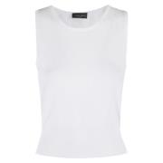 Wijde Band Mouwloze Top Roberto Collina , White , Dames