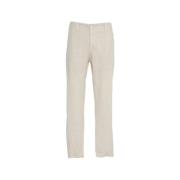 Beige Wide Leg Linen Trousers Transit , Beige , Heren