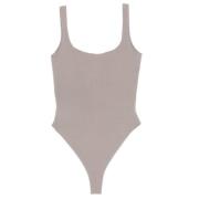 Vierkante hals bodysuit satelliet Entire Studios , Gray , Dames