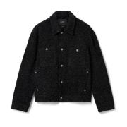 Wyn Boucle Overshirt Axel Arigato , Black , Heren