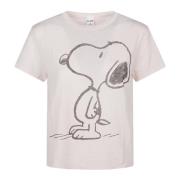 Snoopy Klassiek T-shirt Re/Done , Beige , Dames