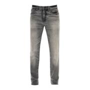 Donkergrijze Straight Fit Jeans van Katoen Boss , Gray , Heren