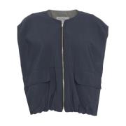 Blauw Mouwloos Vest 'Manor' Gilet 8PM , Blue , Dames