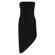 Elegante Strapless Side Drape Jurk Norma Kamali , Black , Dames