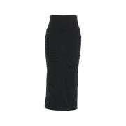 Hoge Taille Midi Rok Zwart Thom Krom , Black , Dames