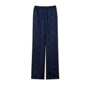 Elegante Lyocell Jacquard Broek Twinset , Blue , Dames