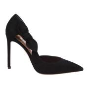 Zwarte Suède Strik Stiletto Pomp Aquazzura , Black , Dames