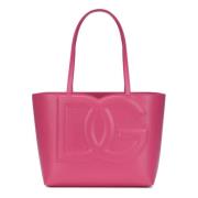 Fuchsia tassen met 3D-effect logo Dolce & Gabbana , Pink , Dames