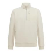 Half-Zip Hoodie in Lichtgewicht Katoenen Scuba Mix Boggi Milano , Beig...