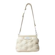 Klassieke leren clutch met band Maison Margiela , White , Dames