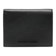 Slanke leren portemonnee met RFID-bescherming Emporio Armani , Black ,...