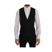 Elegante Gestreepte Vest Dolce & Gabbana , Black , Heren