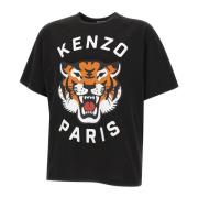 Lucky Tiger Zwart T-shirt Kenzo , Black , Heren