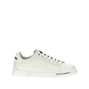 Witte Sneakers met Platte Veters Dolce & Gabbana , White , Heren