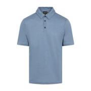 Blauwe Shadow Polo Shirt Giorgio Armani , Blue , Heren