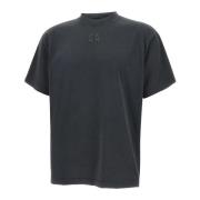 Zwarte Katoenen Tee met Stone Washed Effect 44 Label Group , Black , H...