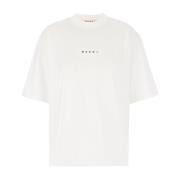 Casual Katoenen T-Shirt voor Mannen Marni , White , Heren