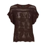 Stijlvolle Pullover met Pull Detail Caroline Biss , Brown , Dames