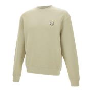 Groene Katoenen Sweatshirt met Vos Logo Maison Kitsuné , Green , Heren