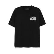 Zwarte Crew Neck Korte Mouw Tee Amiri , Black , Heren