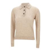 Kasjmier Zijden Poloshirt Ivoor Filippo De Laurentiis , Beige , Dames